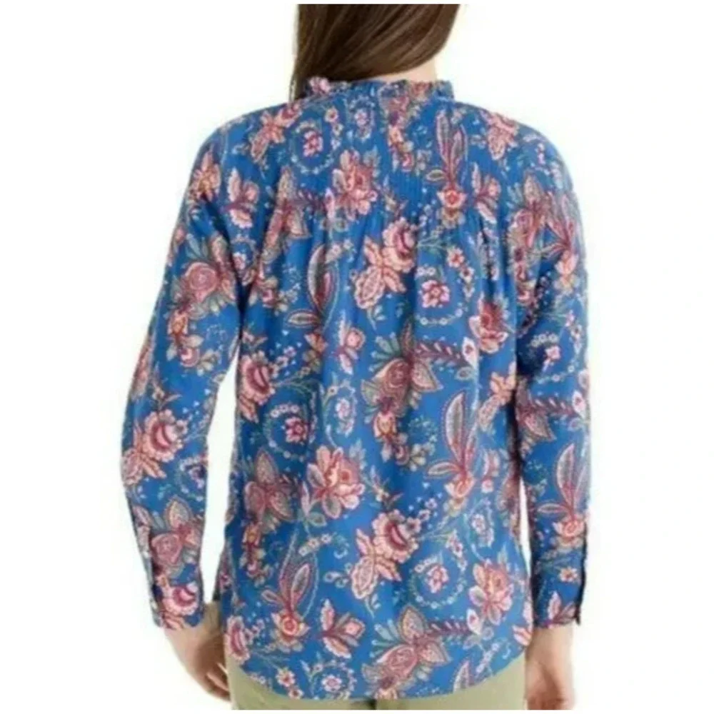 J. Crew Liberty Art Fabric Popover Top Size 4 Flora Belle Ruffle Spring Boho